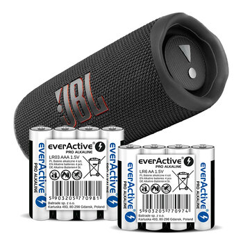 everActive Pro Alkaline Set - 960pcs LR6 / AA, 480pcs LR03 / AAA + JBL Flip 6 speaker