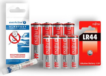 Zestaw Fujitsu Universal Power LR6 AA 80 sztuk / LR03 AAA 40 sztuk / LR44 5 sztuk + Alkotest za 1 zł