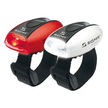 zestaw lamp rowerowych Sigma Micro (biało-czarna i czerwono-czarna)
