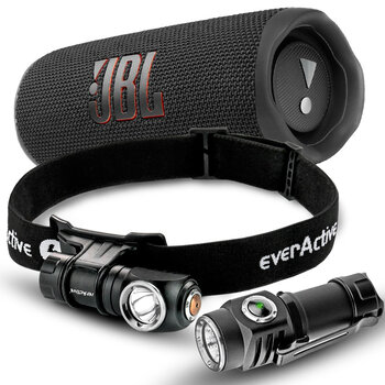 Zestaw latarek everActive FL-50R, FL-55R + JBL Flip 6