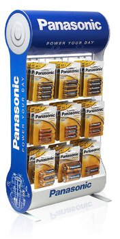 Panasonic Alkaline Power Kit - 60bl LR6/AA, 60bl LR03/AAA, 12bl LR14/C, 12bl LR20/D, 24bl 6LR61/9V + Stand 9 Hooks