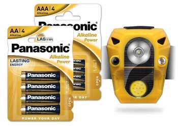 Panasonic Alkaline Power Kit - 240 pcs LR6 / AA, 240 pcs LR03 / AAA + Flashlight HL-250 Cobra