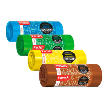 Set of segregation bags 20 pcs. plastic + 20 pcs. paper + 20 pcs. bio + 20 pcs. glass