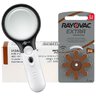 96 x baterie do aparatów słuchowych Rayovac Extra Advanced 312 MF + lupa z podświetleniem LED Goobay 41255