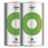 2 x D/R20 Ni-MH GP ReCyko 3000mAh rechargeable batteries