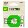 4 x rechargeable AA / R6 Ni-MH GP ReCyko 1300 mAh rechargeable batteries