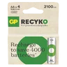 4 x rechargeable AA / R6 Ni-MH GP ReCyko 2100mAh rechargeable batteries