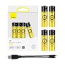 4 x Baseus PCWH000311 R6 / AA / 14500 1.5V Li-ion 1920mAh micro USB rechargeable batteries with protection
