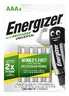 4 x Energizer R03/AAA Ni-MH 500mAh rechargeable batteries