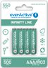 4 x everActive R03/AAA Ni-MH 550 mAh rechargeable batteries ready to use