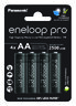 4 x Panasonic Eneloop PRO NEW R6 AA 2500mAh batteries BK-3HCDE/4BE (blister)