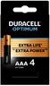 4 x Duracell OPTIMUM LR03 AAA alkaline battery (blister)