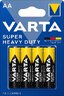 4x Zinc Carbon Varta Superlife R6 AA (Blister)