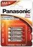 4 x Panasonic Alkaline PRO Power LR03/AAA (blister)