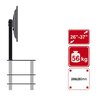 4W Stolik RTV 3 półki z uchwytem LCD / PLASMA 26"- 37" udźwig 56kg (06829)