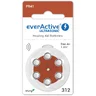 6 x everActive ULTRASONIC 312 Hearing Aid Batteries