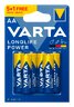 6 x Varta Longlife Power LR6/AA 4906 (High Energy) batteries