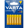 6 x Varta Longlife LR03/AAA 4103 (Blister)