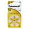 6 x Batteries for Panasonic 10/PR10/PR230L/PR536/PR70 hearing aids