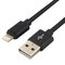 Cable braided USB-Lightning/iPhone everActive CBB-1IB 100cm with support for fast charging up to 2, 4A Black