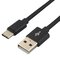 USB braided cable - USB-C / Type-C everActive CBB-1.2CB 120cm with support for fast charging up to 3A black