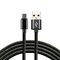USB braided cable - USB-C / Type-C everActive CBB-2CB 200cm with support for fast charging up to 3A black