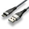 braided USB to micro USB cable everActive CBB-1MG 100cm with fast charging support up to 2.4A grey