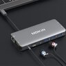 MOKiN 10in1 MOUC1801-J Hub USB-C adapter is 2x USB 3.0 + USB 2.0 + HDMI + USB-C + microSD, SD + VGA + RJ45 + 3.5mm jack