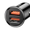 Baseus Circular BS-C16Q1 CCALL-YD01 30W Fast Car Charger with Two USB Quick Charge 3.0 Ports