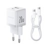Baseus Palm P10111608213-01 20W Fast AC Charger with USB + USB-C PD 3.0 Socket + 1m Cable
