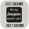 Mini Energizer Silver Battery 357-303/G13/SR44W