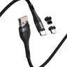 Cable 3in1 USB - USB-C, Lightning, micro USB magnetic 100cm Baseus Zinc CA1T3-BG1 Quick Charge to 5A