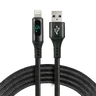 EverActive CBB-1IBL 100cm USB - Lightning LCD Braided Cable with Fast Charging Support up to 2.4A black