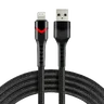 Cable braided cable USB - Lightning RGB LED everActive CBB-1IBR 100cm with support for fast charging up to 2.4A black