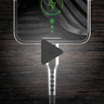 Cable braided cable USB - Lightning RGB LED everActive CBB-1IBR 100cm with support for fast charging up to 2.4A black