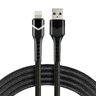 Cable braided cable USB - Lightning RGB LED everActive CBB-1IBR 100cm with support for fast charging up to 2.4A black