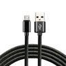 USB braided cable - micro USB everActive CBB-0.3MB 30cm with support for fast charging up to 2.4A black