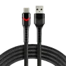 Cable braided cable USB - USB-C / Type-C RGB LED everActive CBB-1CBR 100cm with support for fast charging up to 3A black