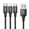 3in1 USB to USB-C, Lightning, micro USB 120cm Baseus CAMLT-SU01 to 3A cable