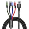 4in1 - USB-C, Lightning, 2x micro USB 120cm Baseus Rapid CA1T4-C01 to 3.5A cable