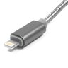 pleciony kabel USB - Apple Lightning / iPhone eXtreme srebrny 120cm pleciony kabel USB - Apple Lightning / iPhone eXtreme srebrny 120cm