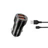 XO CC48 Car Charger with 2 x 12W USB Sockets + USB-C Cable