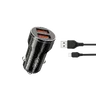 XO CC48 Car Charger with 2 x 12W USB Sockets + USB-C Cable