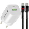 everActive GaN SC-390Q wall charger with USB QC3.0 and USB-C PD PPS 30W socket + USB-C PD CBB-1PDR LED cable 1m