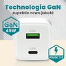 everActive GaN SC-450Q wall charger with USB socket and USB-C PD PPS QC4+ 45W