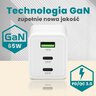 everActive GaN SC-655Q wall charger with USB socket and 2x USB-C PD PPS QC4+ 65W