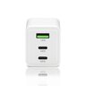 everActive GaN SC-655Q wall charger with USB socket and 2x USB-C PD PPS QC4+ 65W