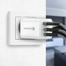 everActive GaN SC-655Q wall charger with USB socket and 2x USB-C PD PPS QC4+ 65W