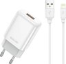 JELLICO 2.4A 12W Wall Charger 1x USB + Lightning/iPhone Cable