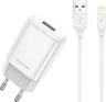 JELLICO 2.4A 12W Wall Charger 1x USB + Lightning/iPhone Cable